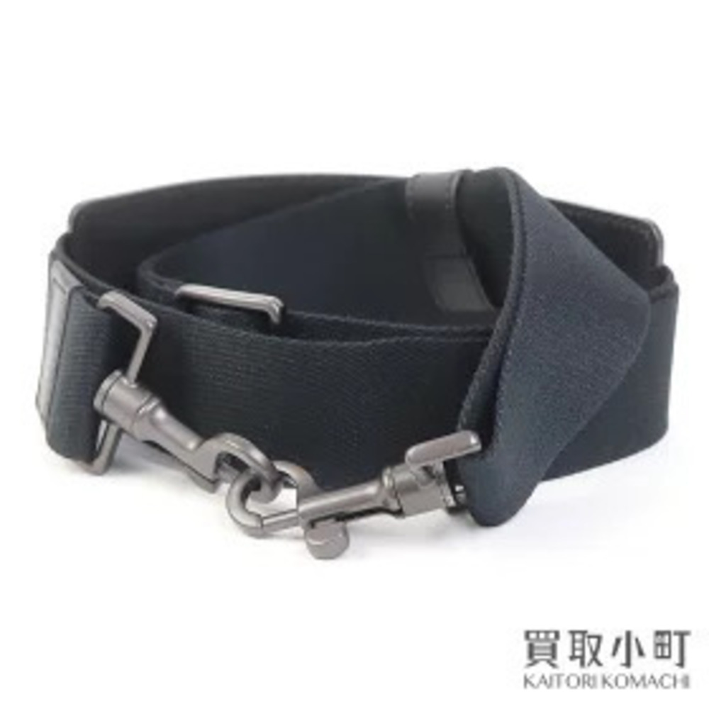 Bottega Veneta Shoulder Strap Canvas Leather Pad Black